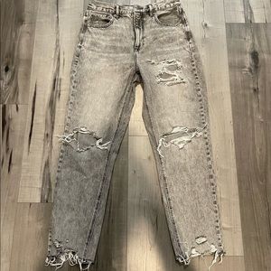 American Eagle Outfitters High Rise Ripped Mom Jeans